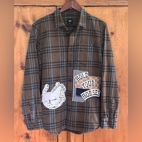 Vans Other - Upcycled Hold Your Horses Flannel